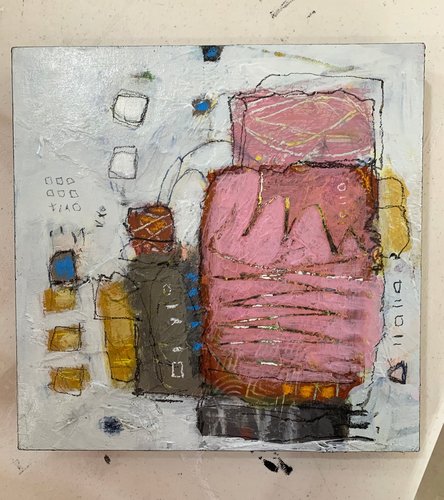 original acrylic abstract art by painter lori mirabelli