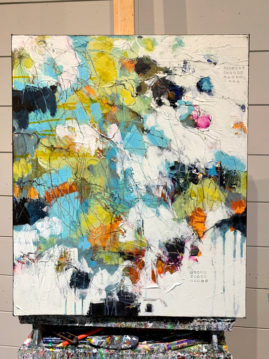 bright colourful abstract painting