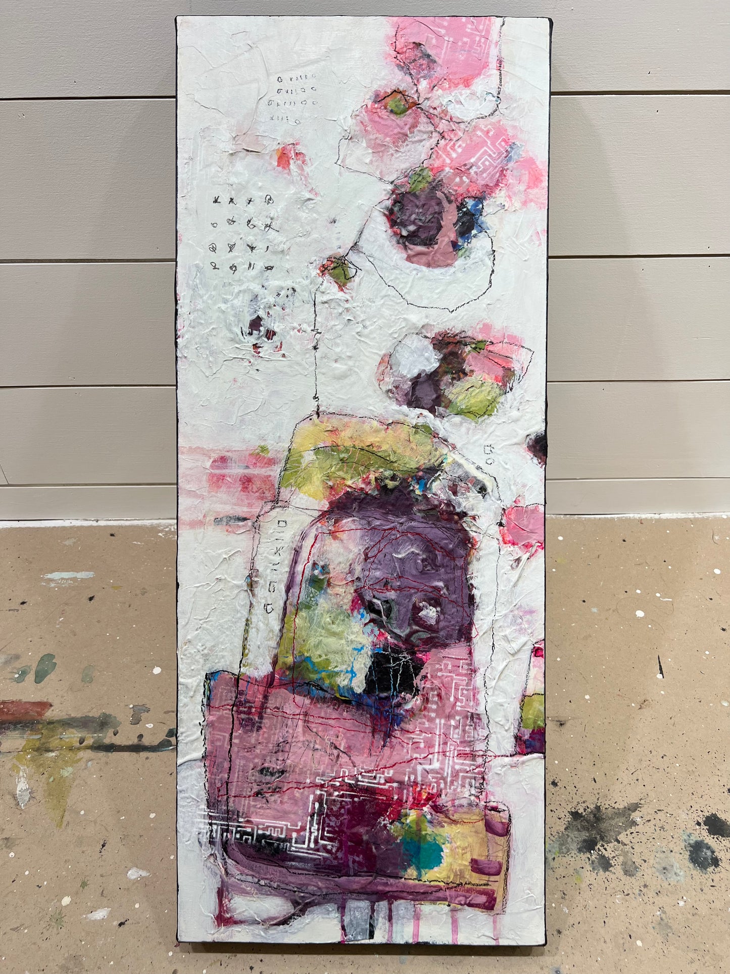 wall art painting 30x12 abstract art Lori Mirabelli