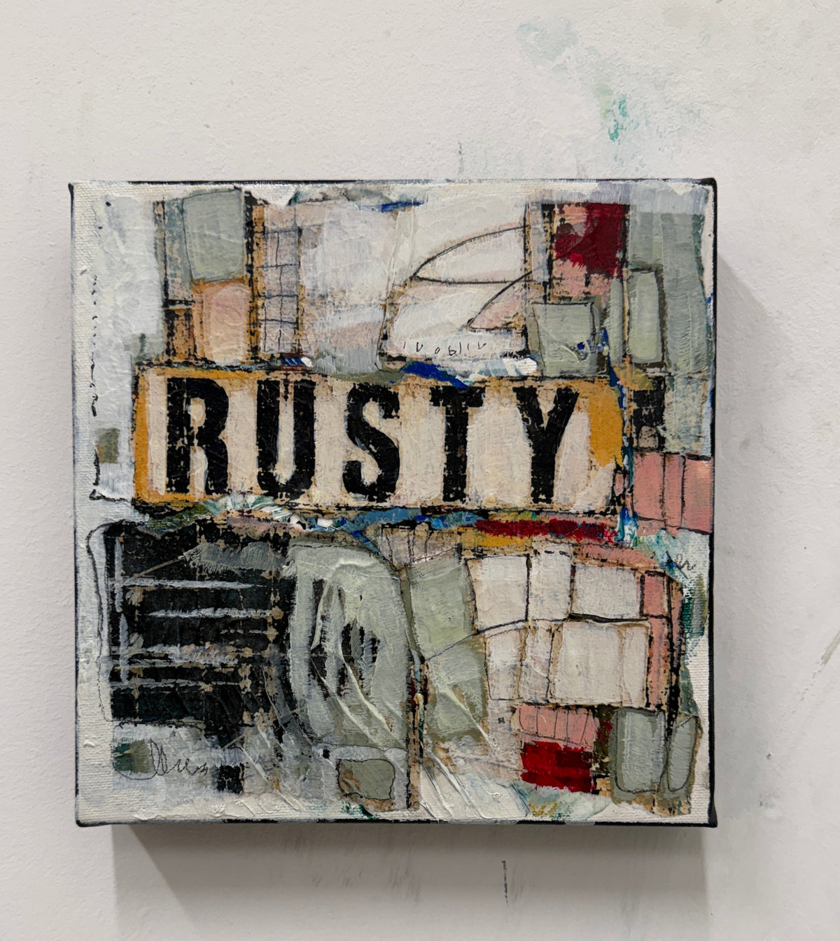 RESERVED for ANN | Mixed Media | 8x8 | Rusty & Maddy