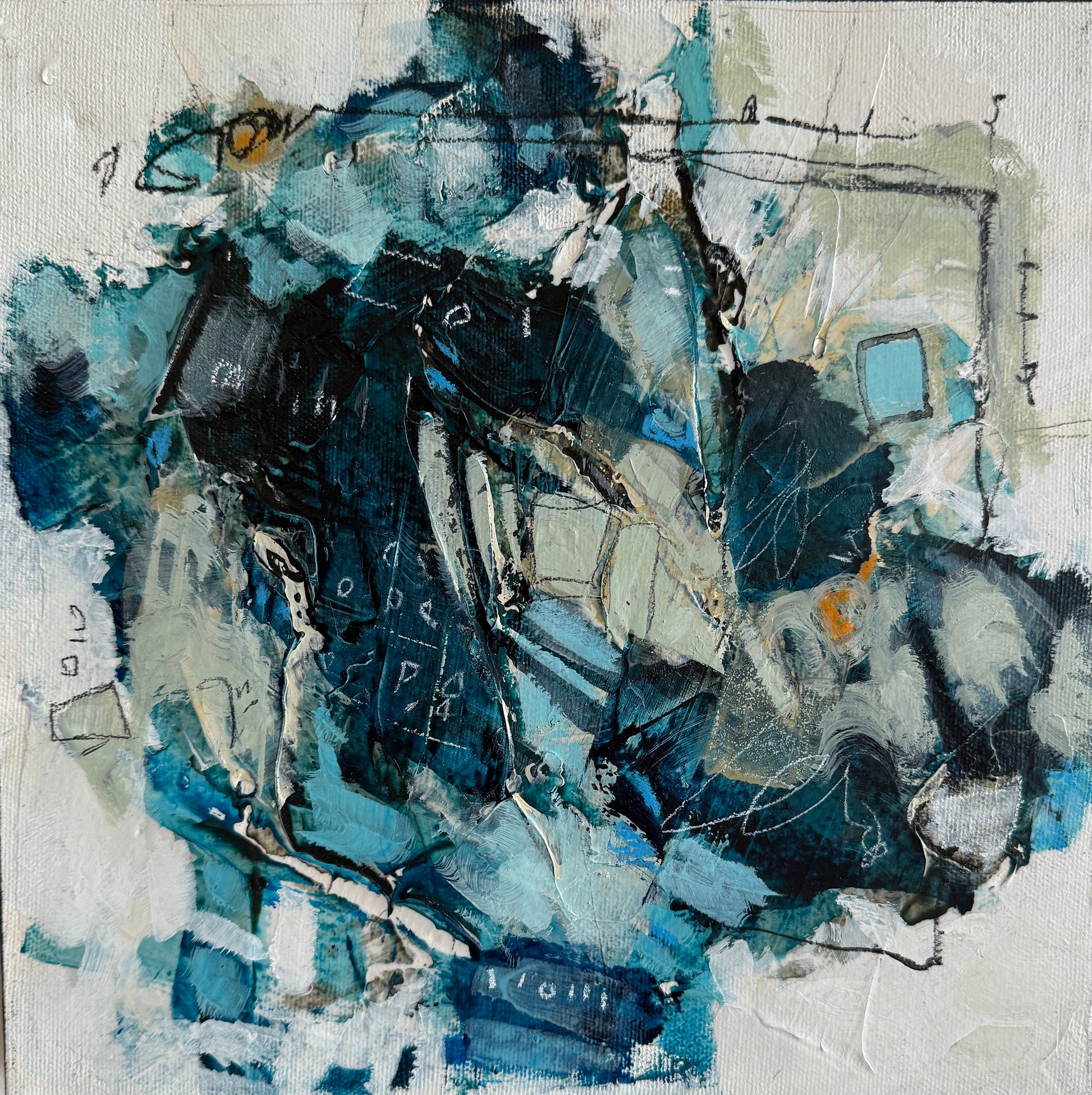 blue square abstract art lori mirabelli