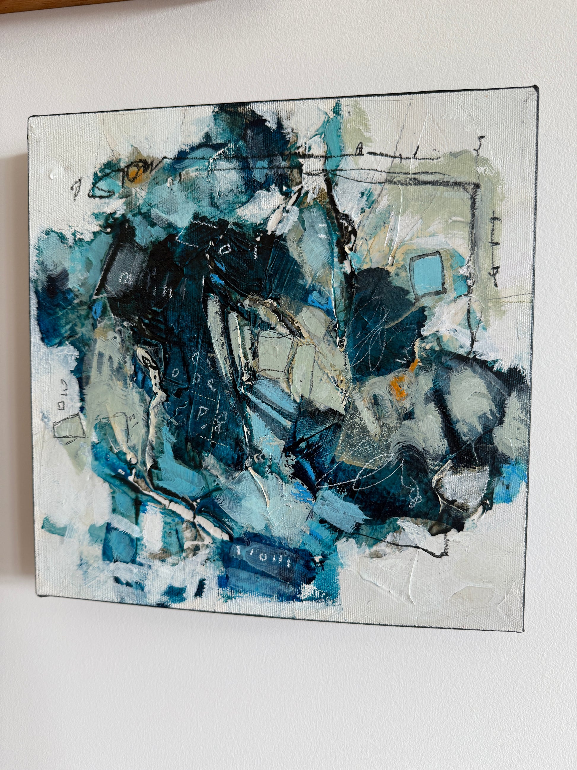blue square abstract art lori mirabelli