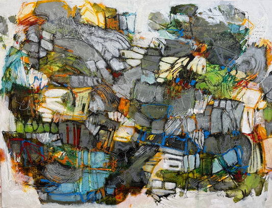 Fractured Terrain | 36x48 | Abstract art for sale