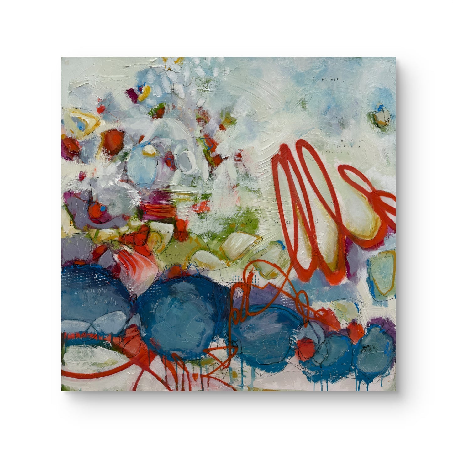 Abstract artwork with a mix of colors and textures Shop Canadian Artist Lori Mirabelli