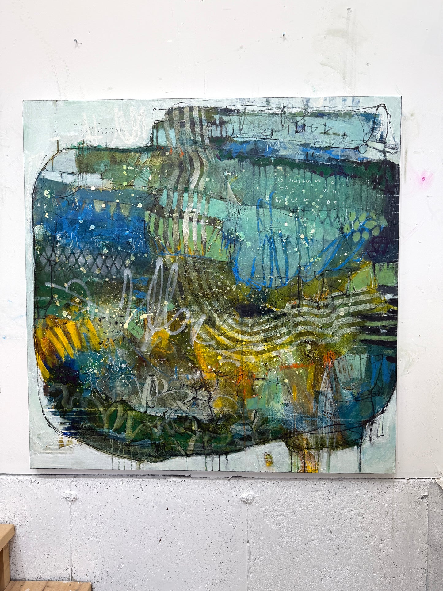 Abstract Painting | 48x48| Lakeside Dreams