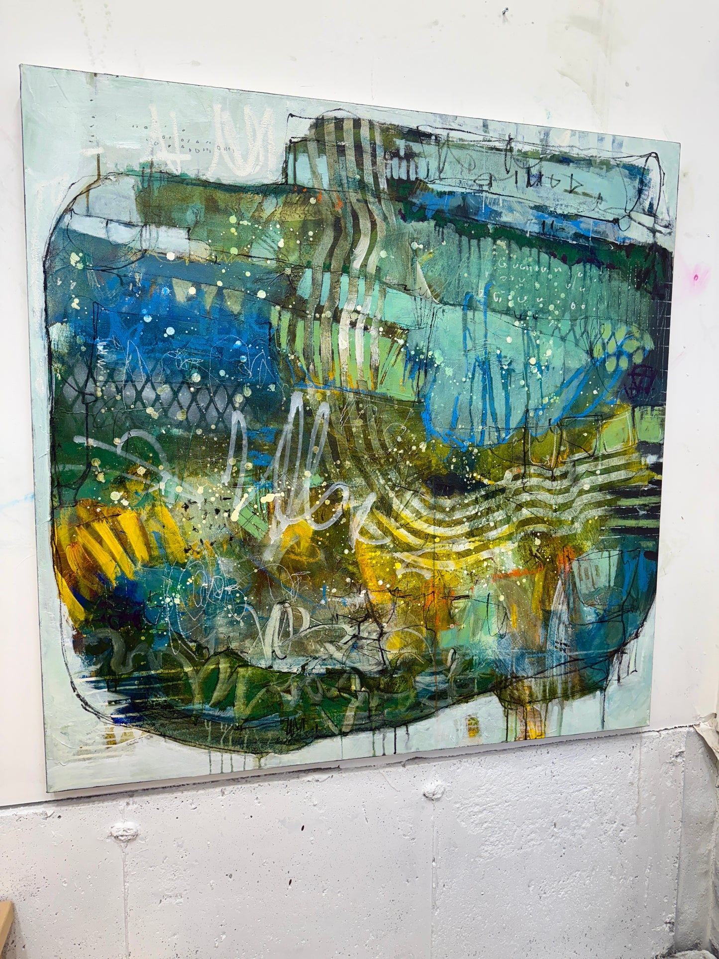 Abstract Painting | 48x48| Lakeside Dreams