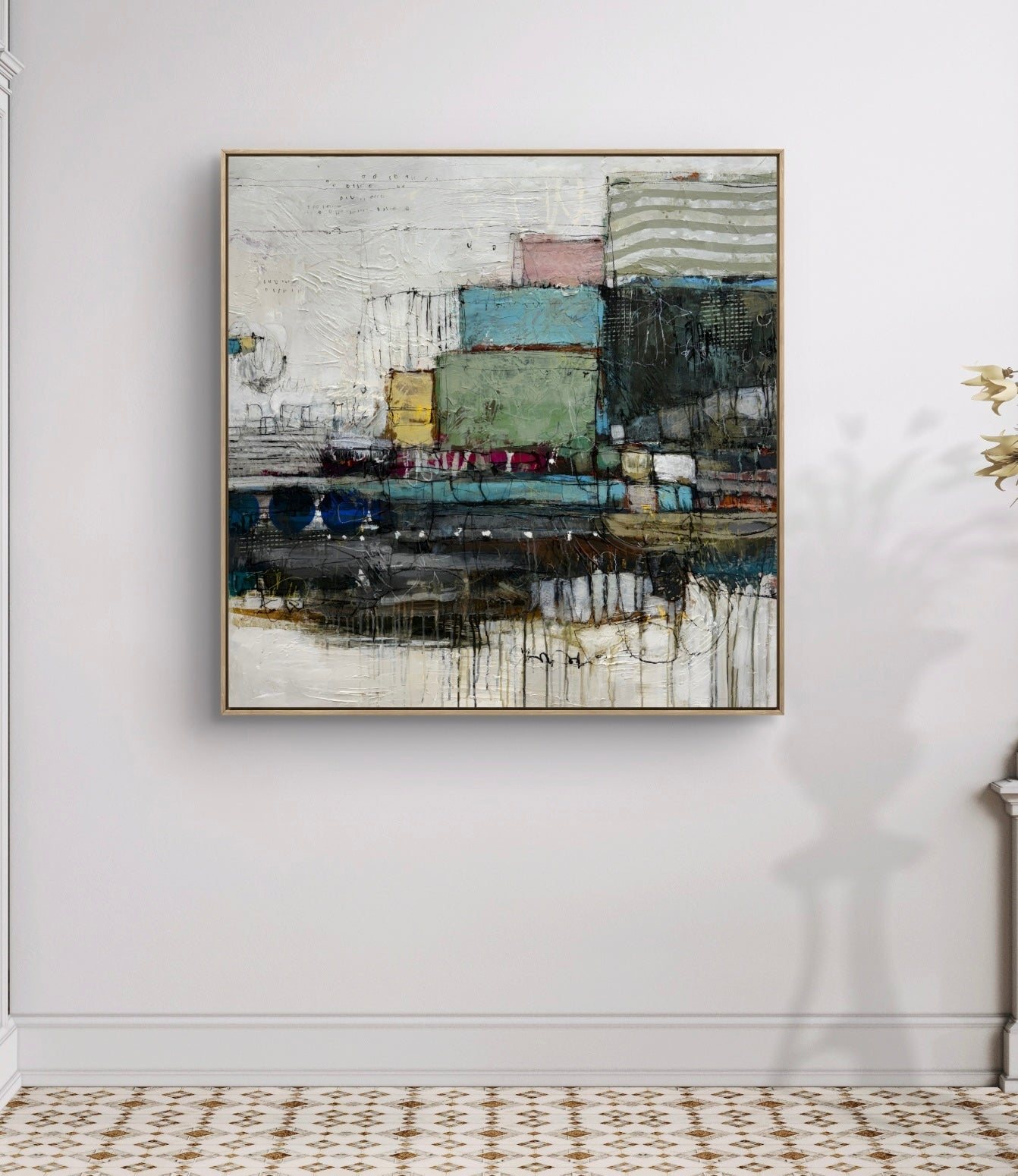 abstract geometric toronto art for sale 40x40 lori mirabelli