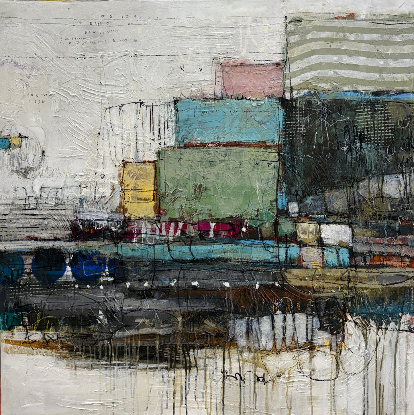 abstract geometric toronto art for sale 40x40 lori mirabelli