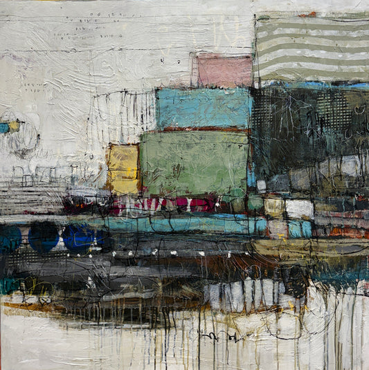 abstract geometric toronto art for sale 40x40 lori mirabelli