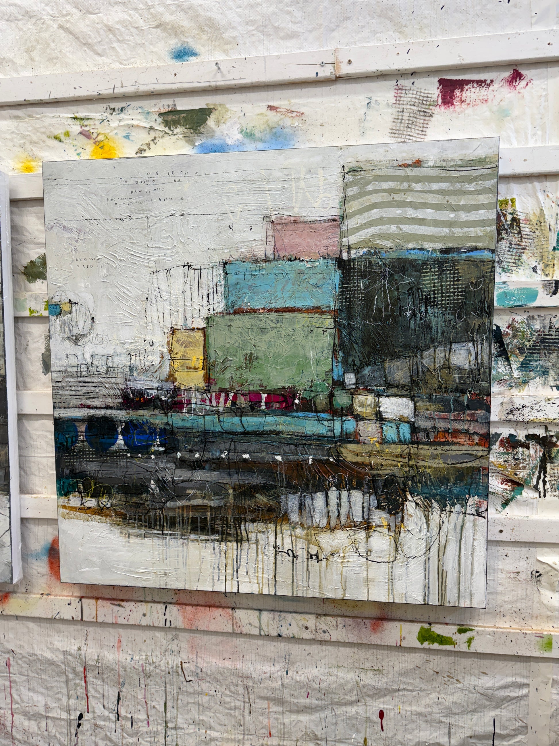 abstract geometric toronto art for sale 40x40 lori mirabelli