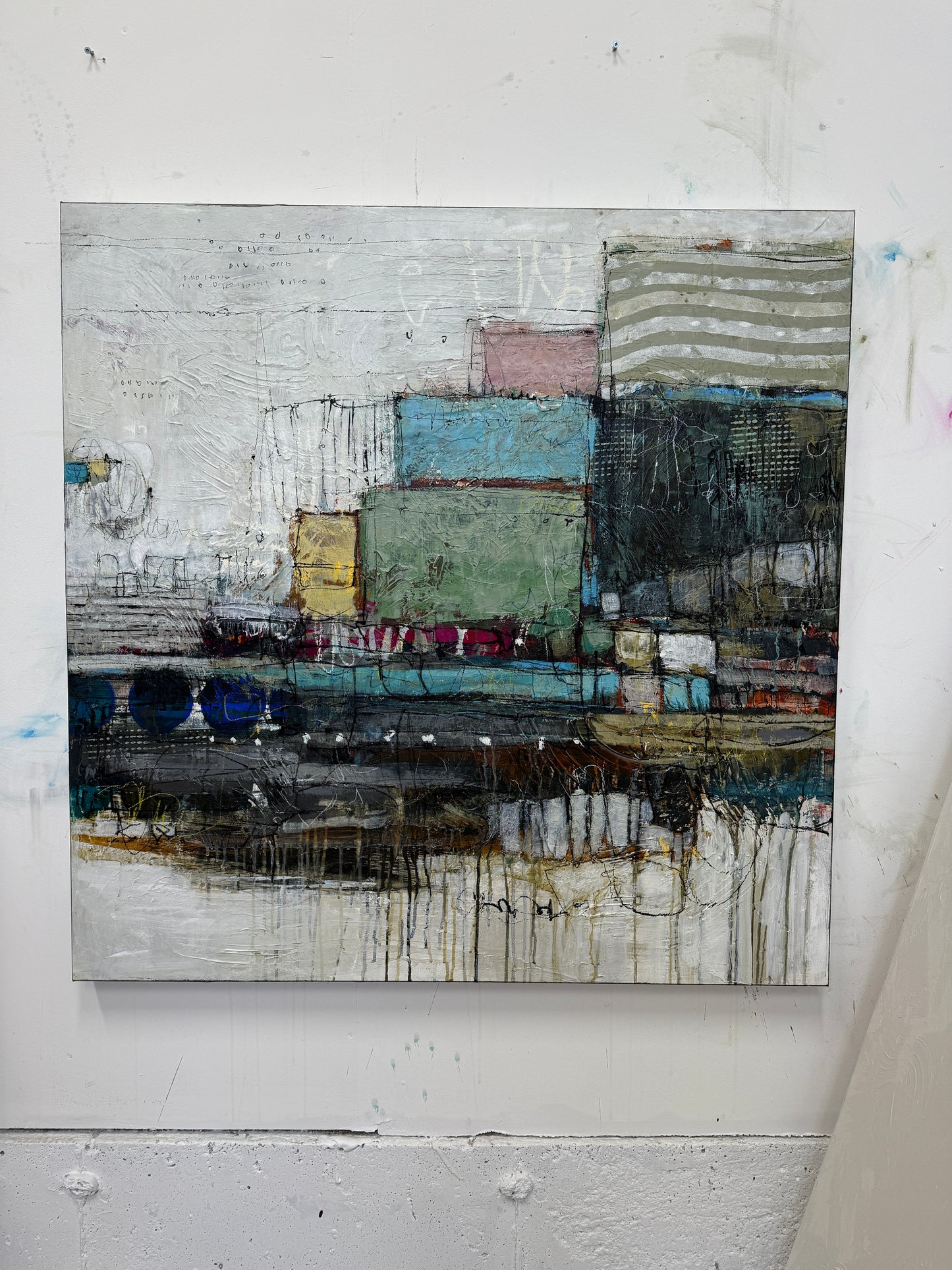 abstract geometric toronto art for sale 40x40 lori mirabelli