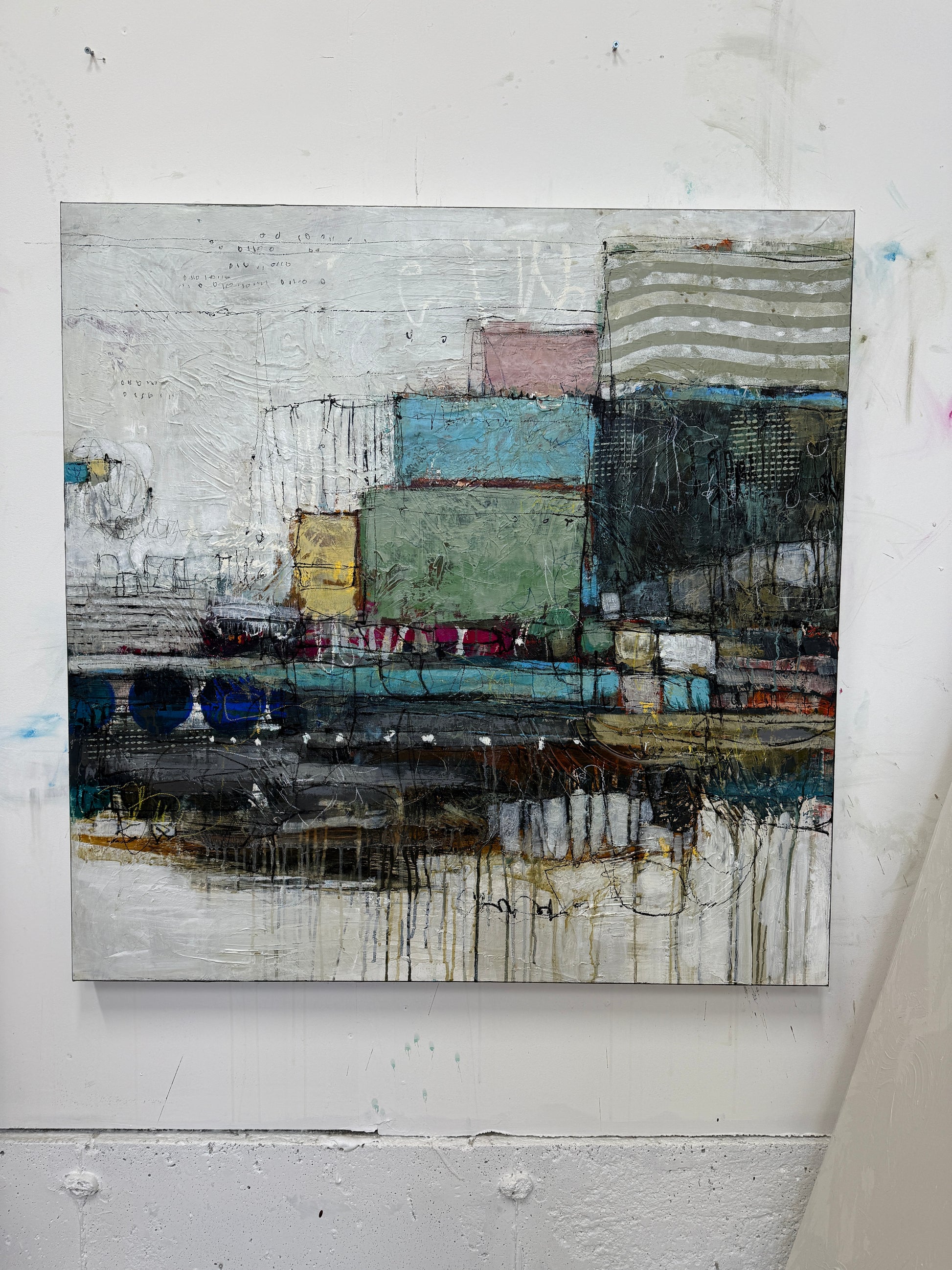 abstract geometric toronto art for sale 40x40 lori mirabelli