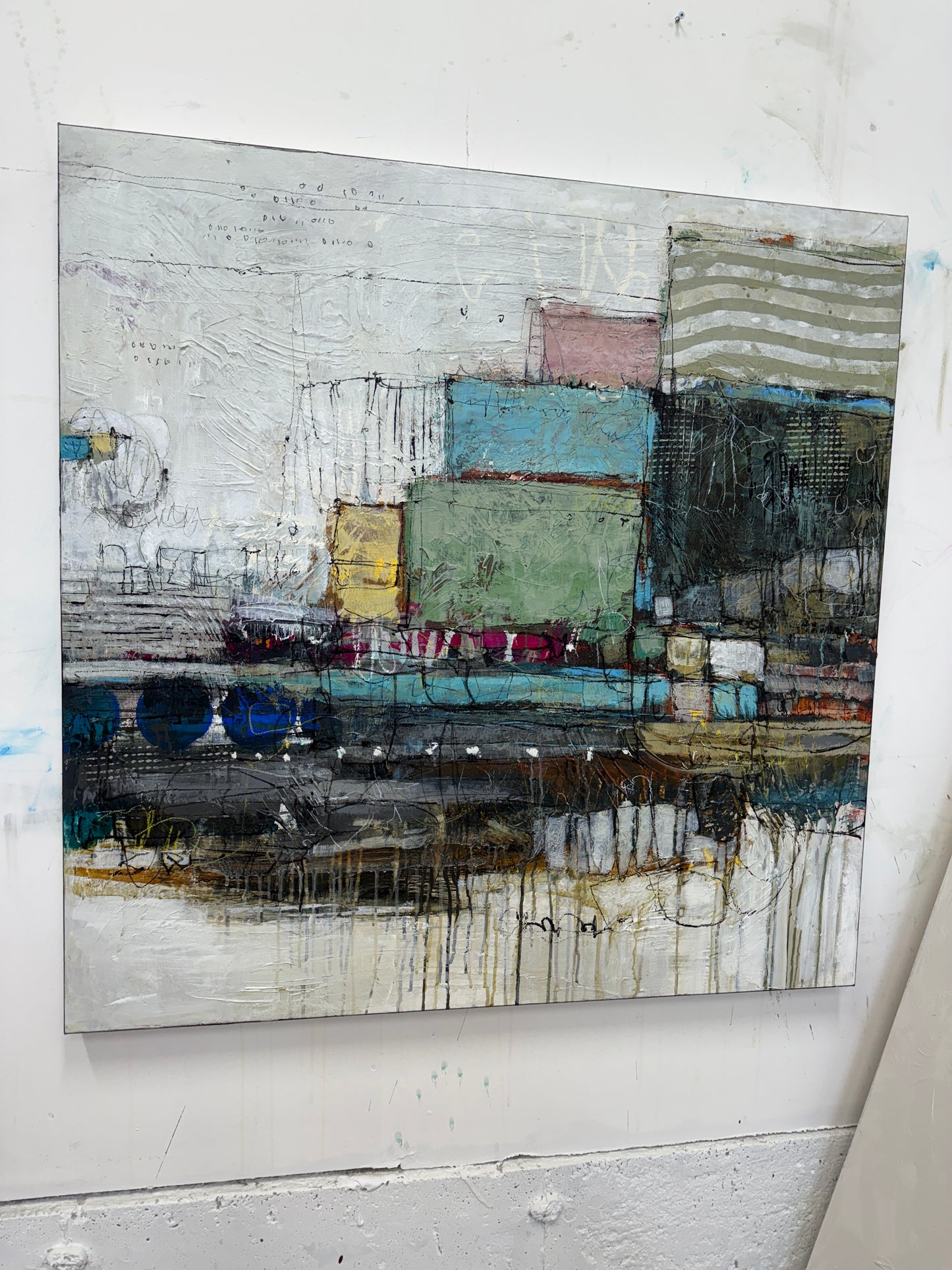 abstract geometric toronto art for sale 40x40 lori mirabelli