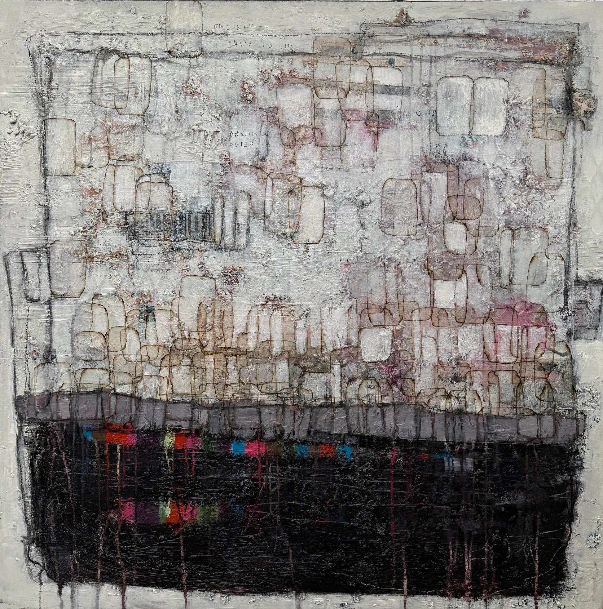 original abstract art paintings 40x40 for sale lori mirabelli 