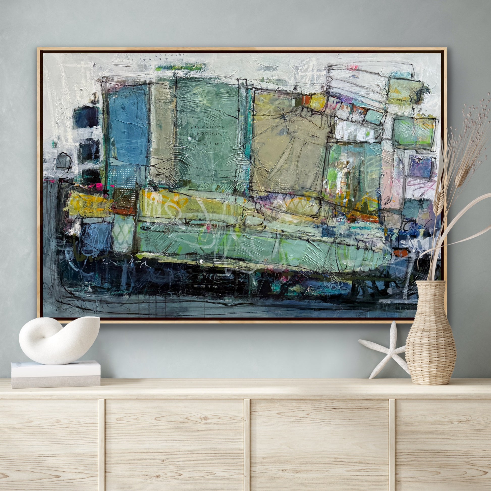 Abstract art painting for interior design artist lori mirabelli buy now 40x60