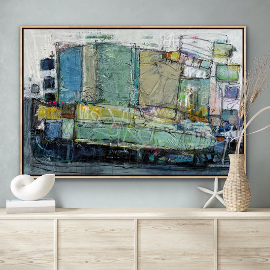Abstract art painting for interior design artist lori mirabelli buy now 40x60