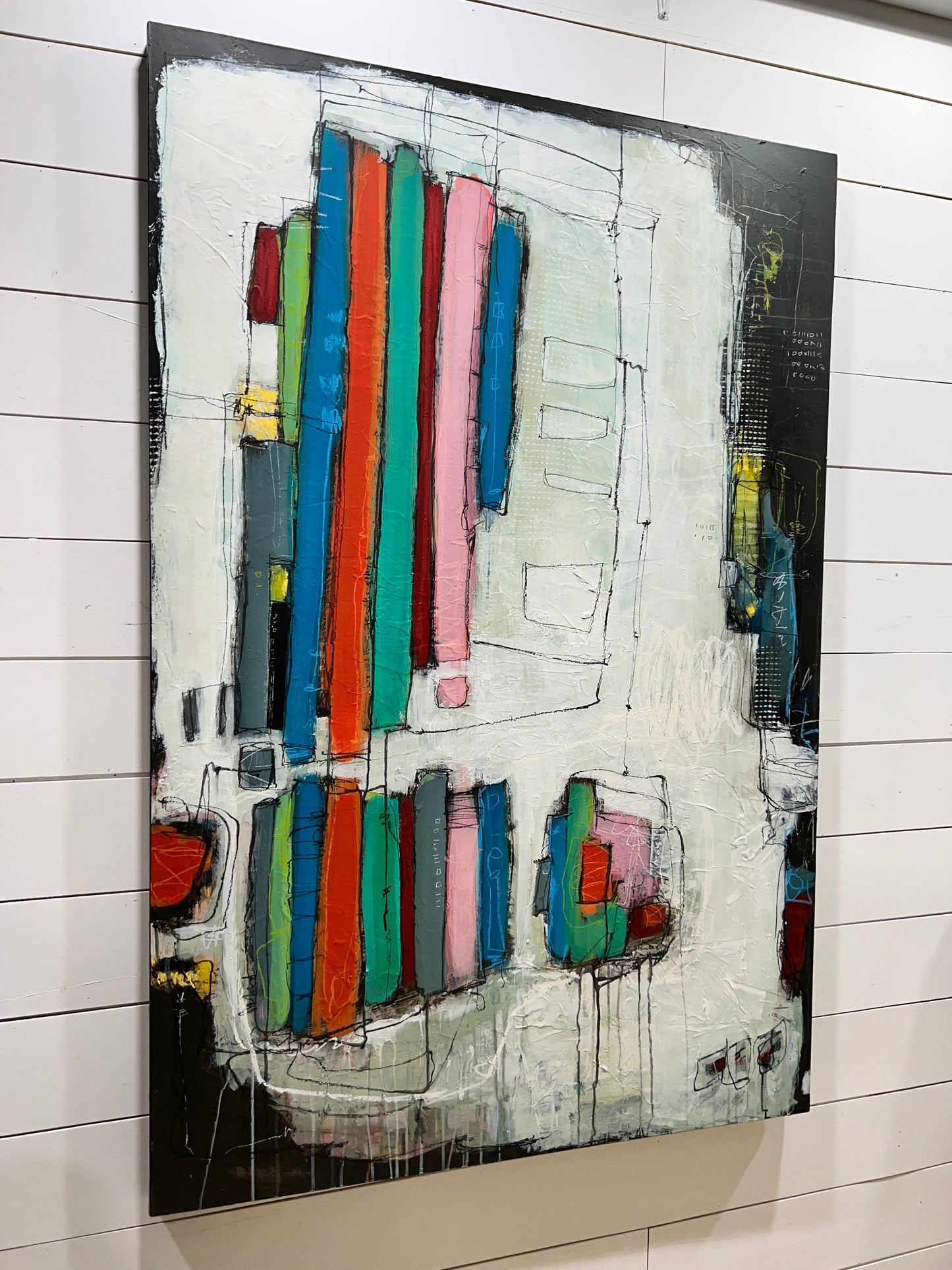 large abstract colorful painting lori mirabelli new york 60x40