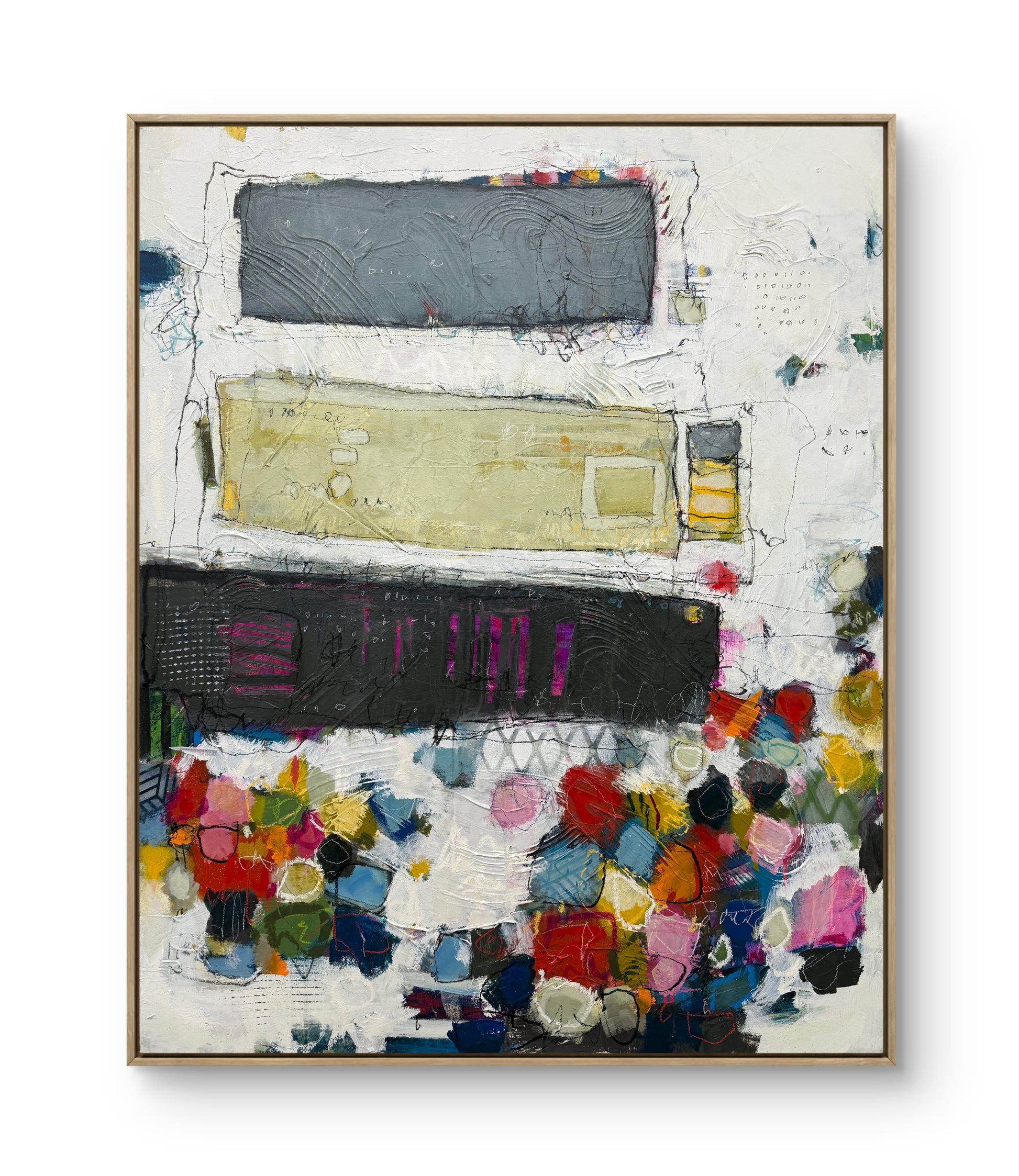 Large canadian abstract art for Sale Colorufl art Lori Mirabelli 40x32