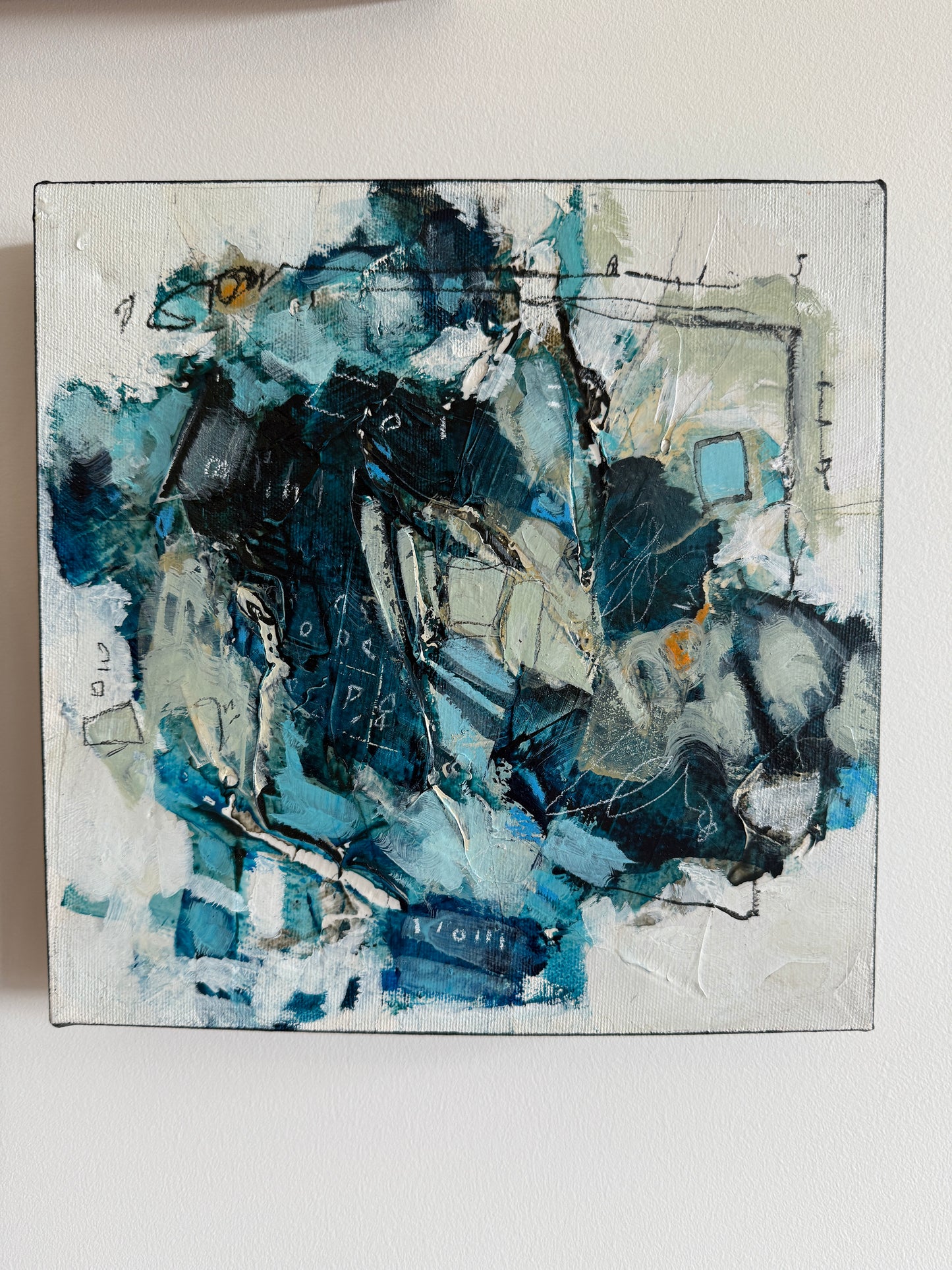 blue square abstract art lori mirabelli