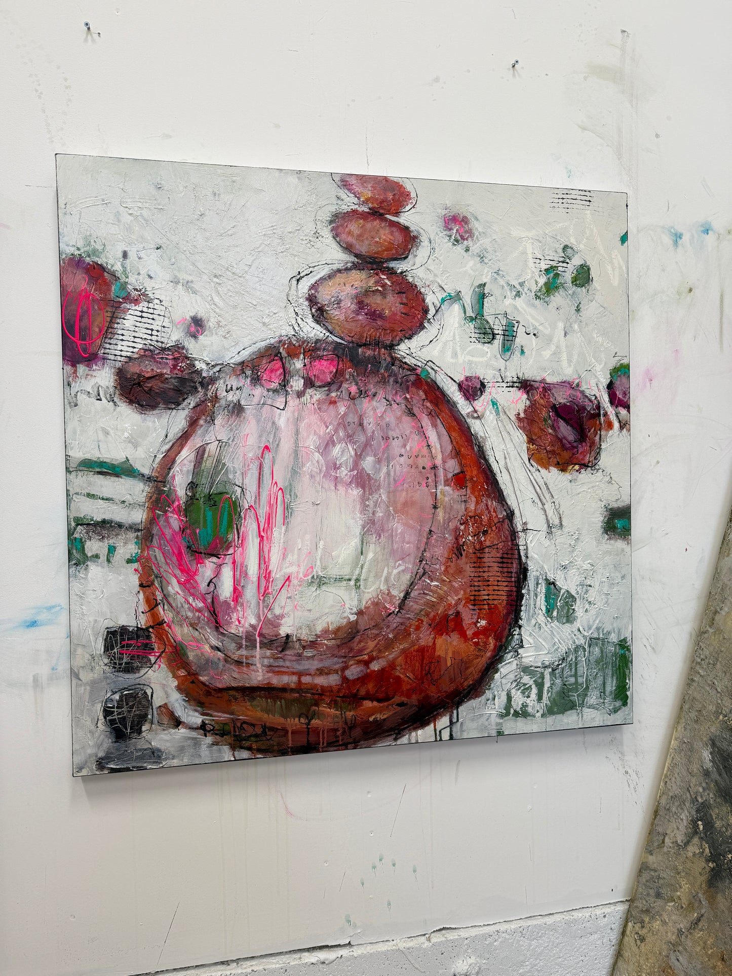 Abstract art piece on a white surface