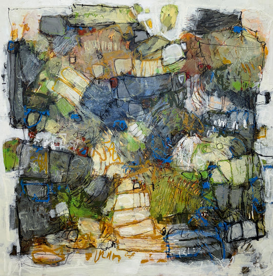 original art for sale 36x36 abstract painting Lori Mirabelli