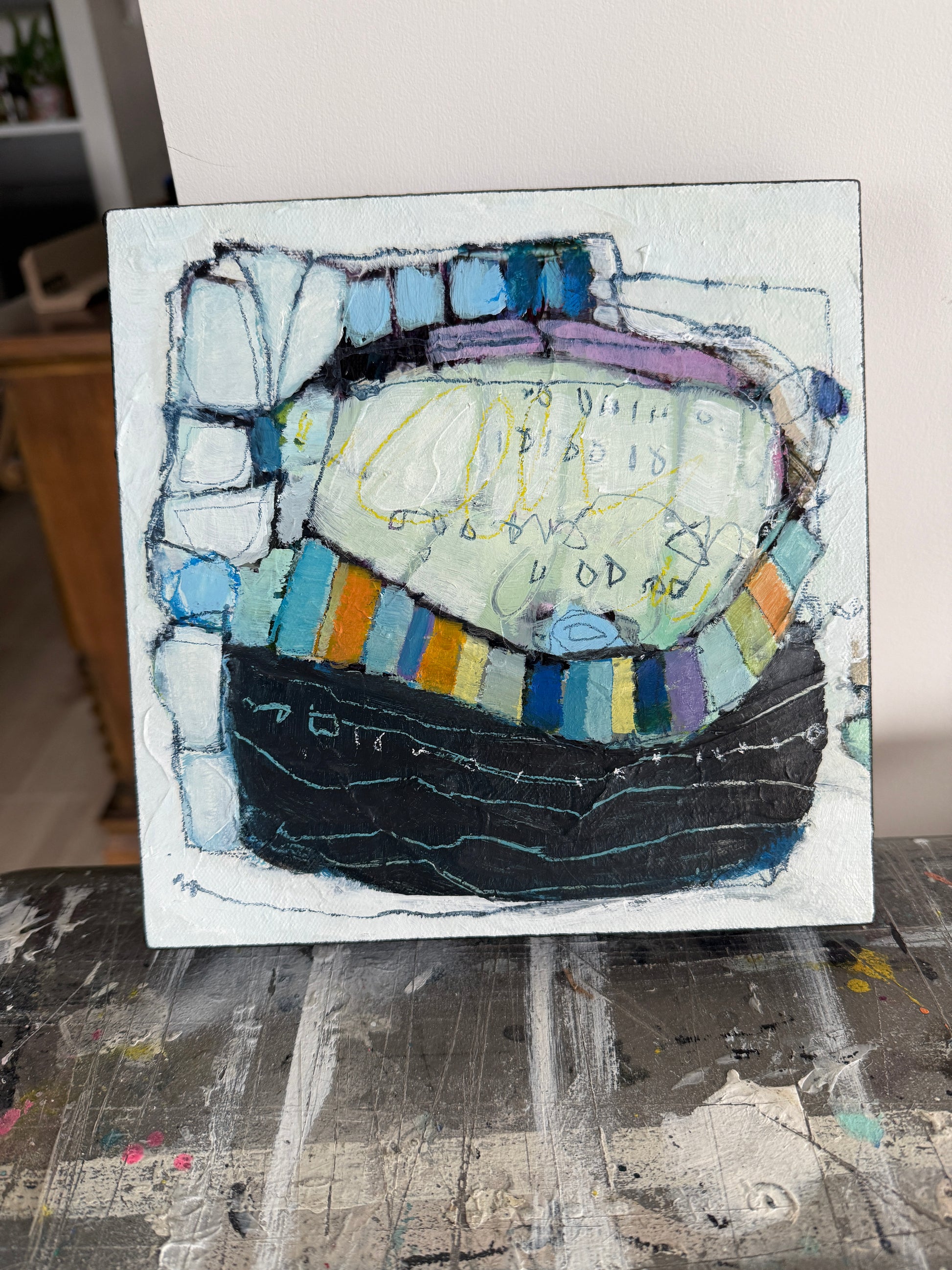 abstract paintings for sale 8x8 LORI MIRABELLI