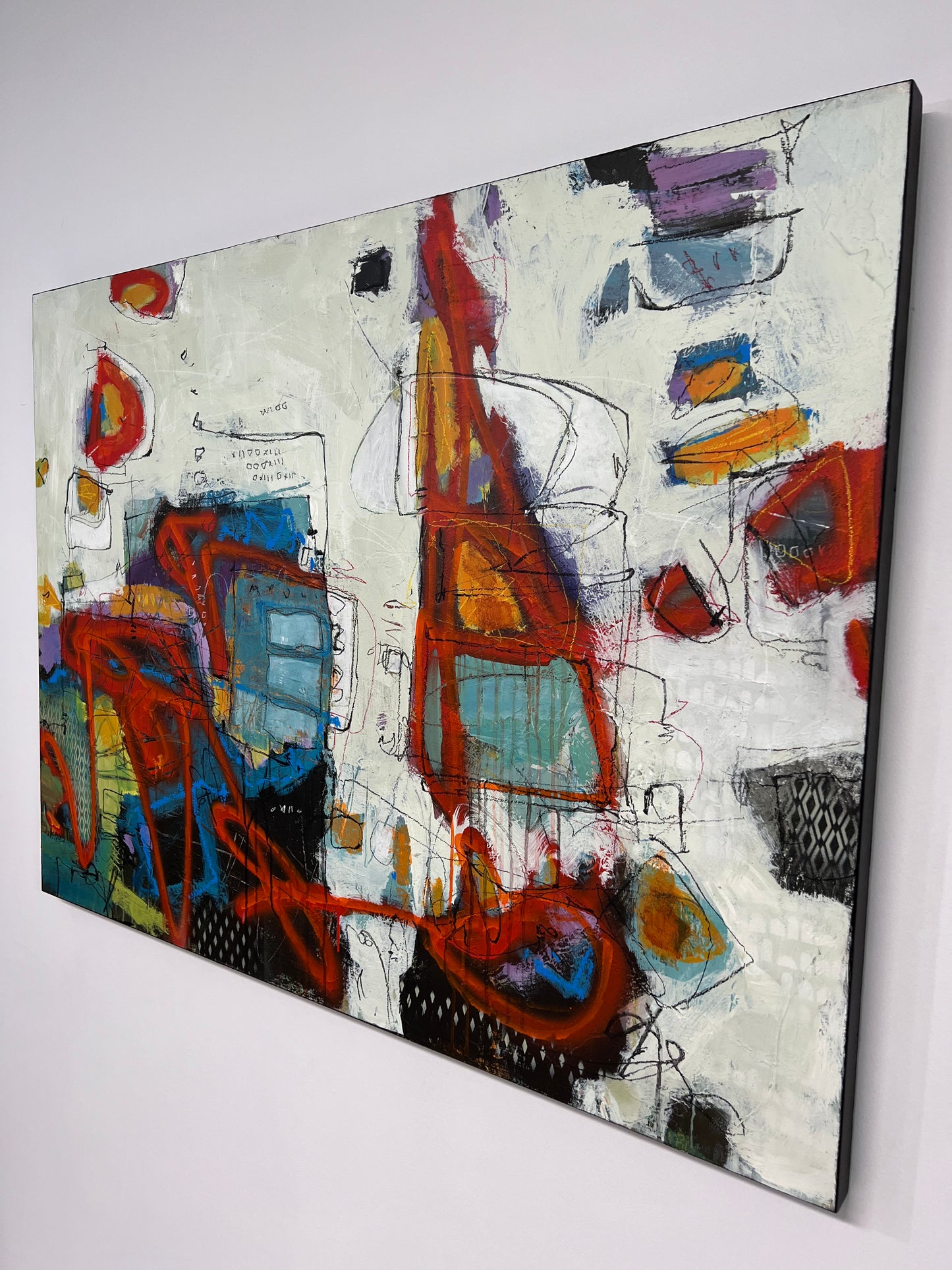 large colorful abstract painting Lori Mirabelli