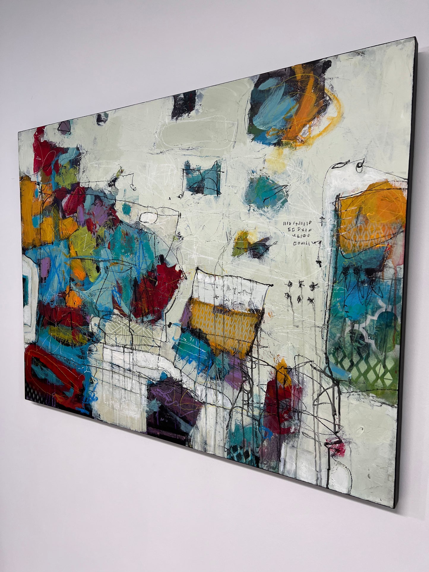 large colorful abstract painting Lori Mirabelli