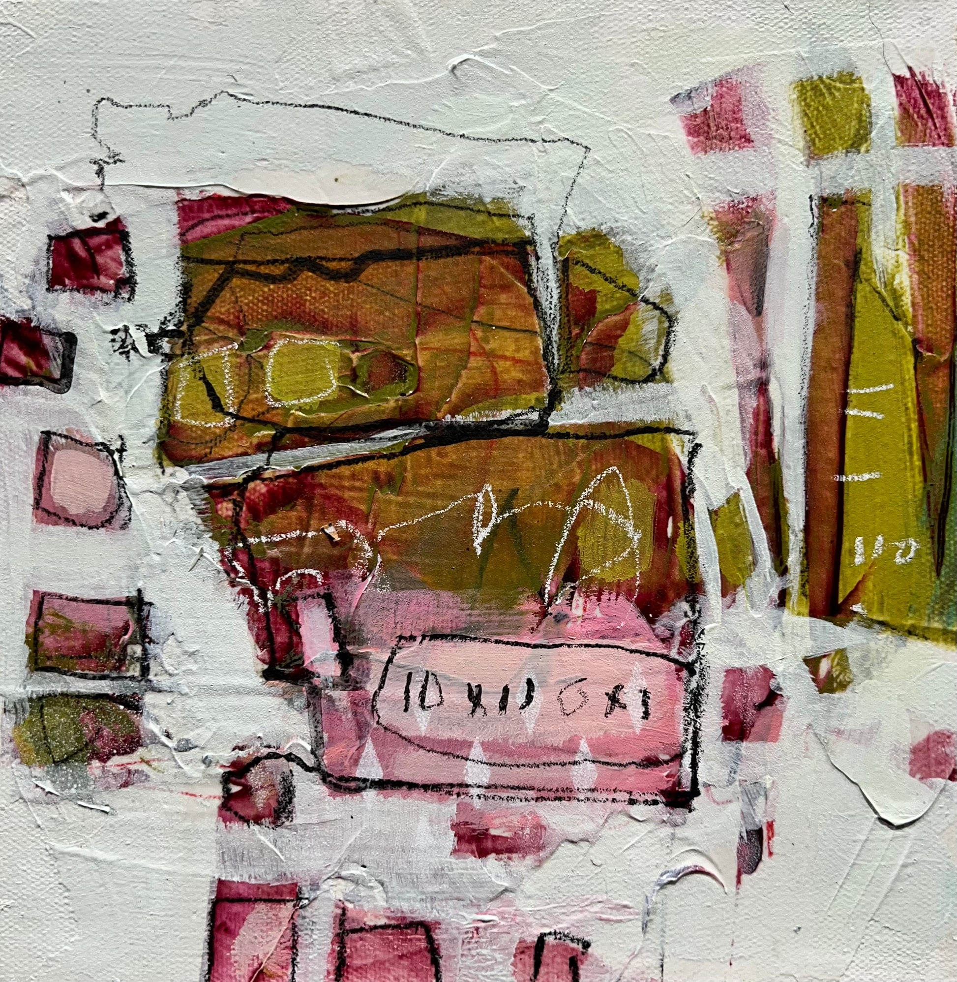 pink 8x8 abstract painting lori mirabelli