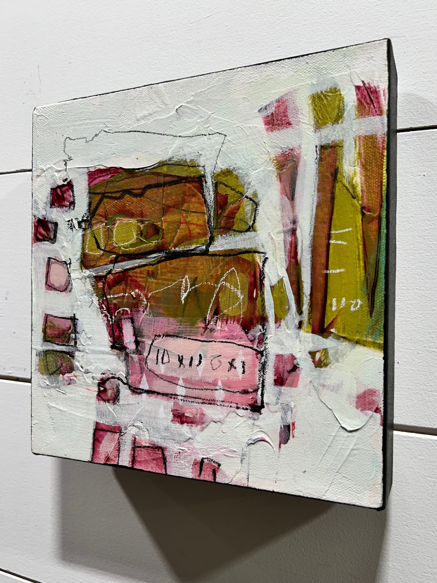 pink 8x8 abstract painting lori mirabelli