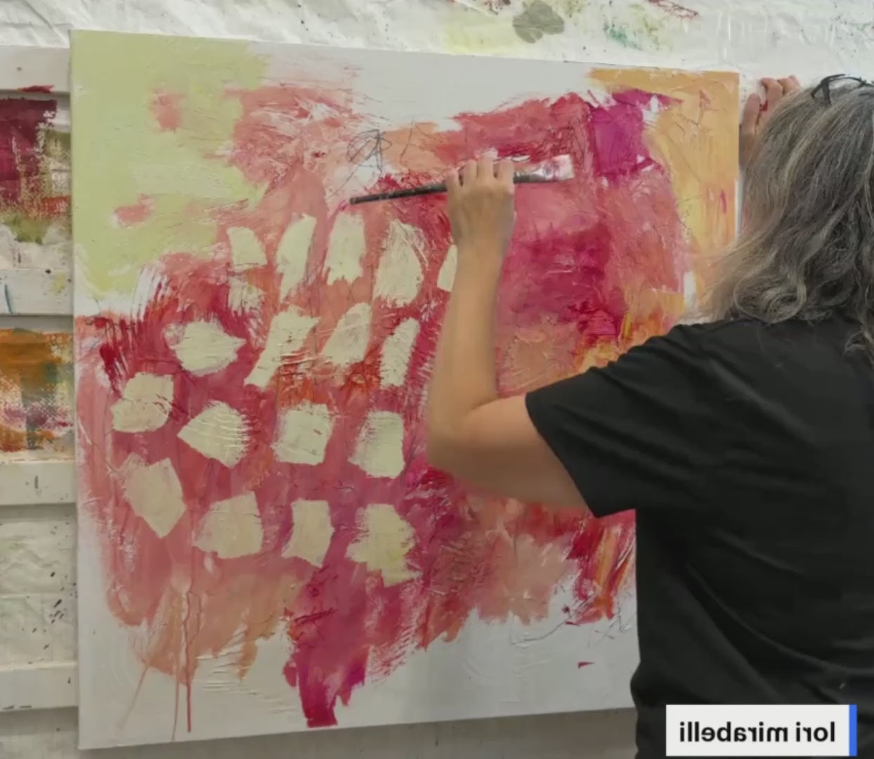 painting live abstract art mentoring lori mirabelli