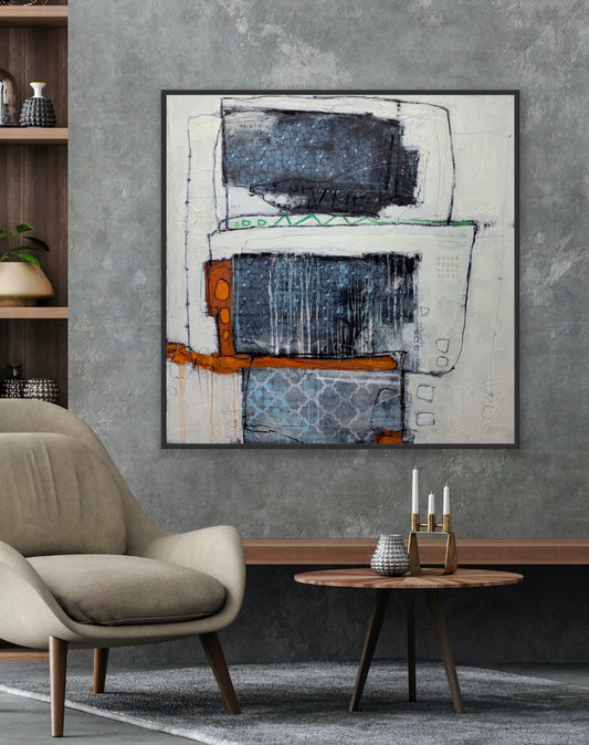 abstract paintings 48x48 fine artist Lori Mirabelli