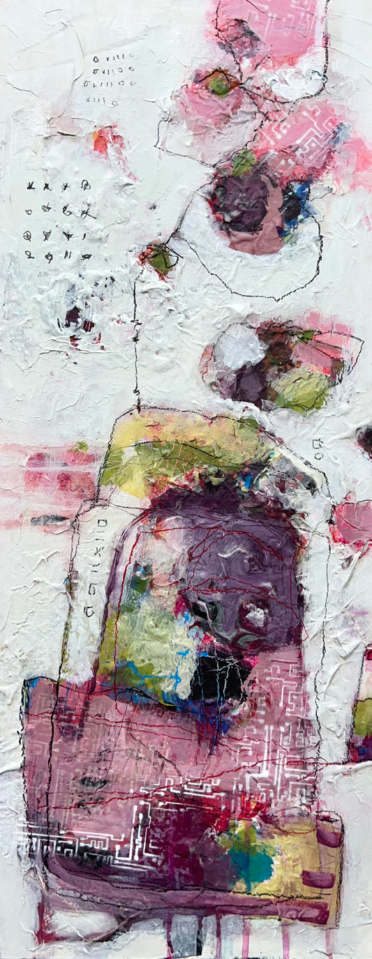 wall art painting 30x12 abstract art Lori Mirabelli